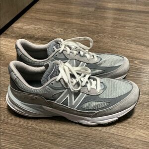 New Balance Gray and White Athletic Shoes with Supportive Design